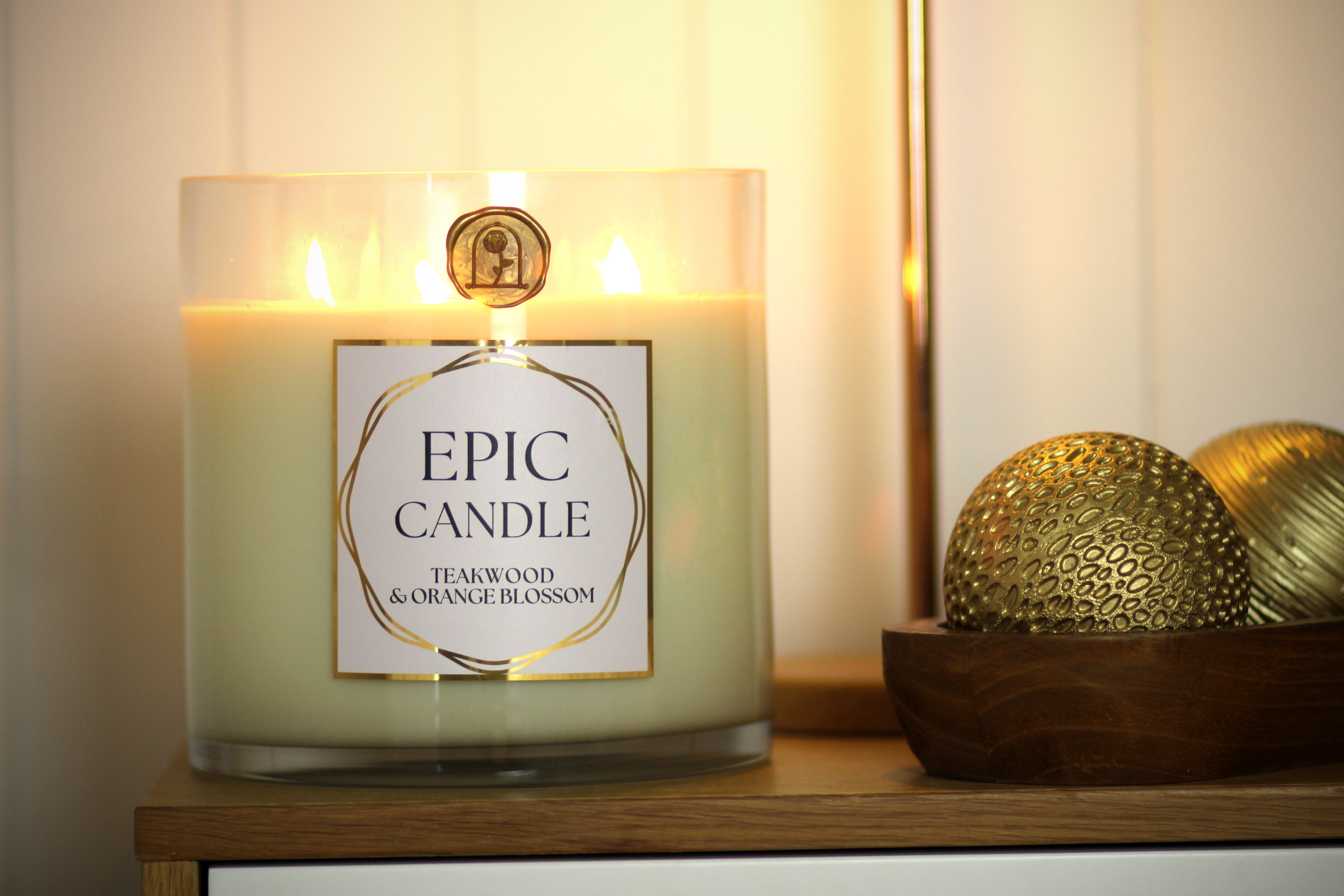 Big Candle, Epic Candle, Huge Candle, Longlife Candle, XXL Candle, Extra Long Burning Candle, Teakwood, Orange Blossom